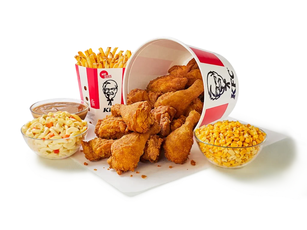 14 Piece Original Recipe Chicken Bucket and 4 Large Sides in kfc menu 