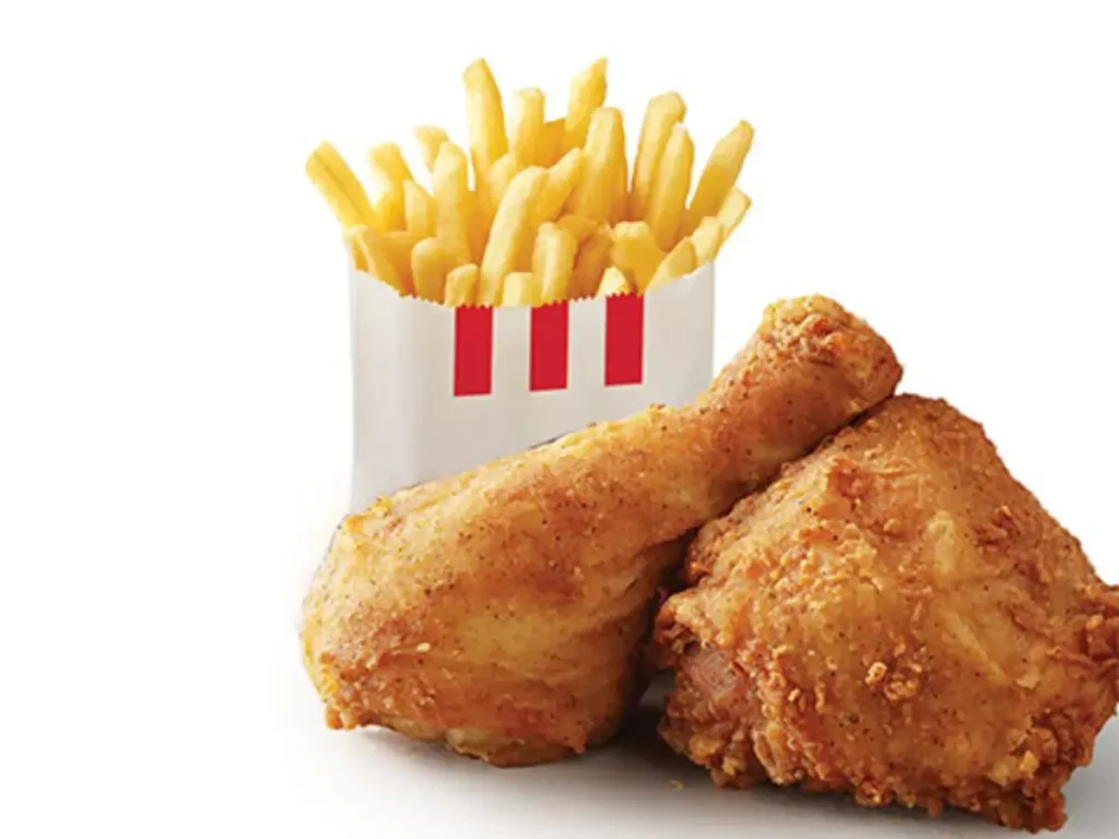 kfc menu item 2 Pc Chicken And Fries