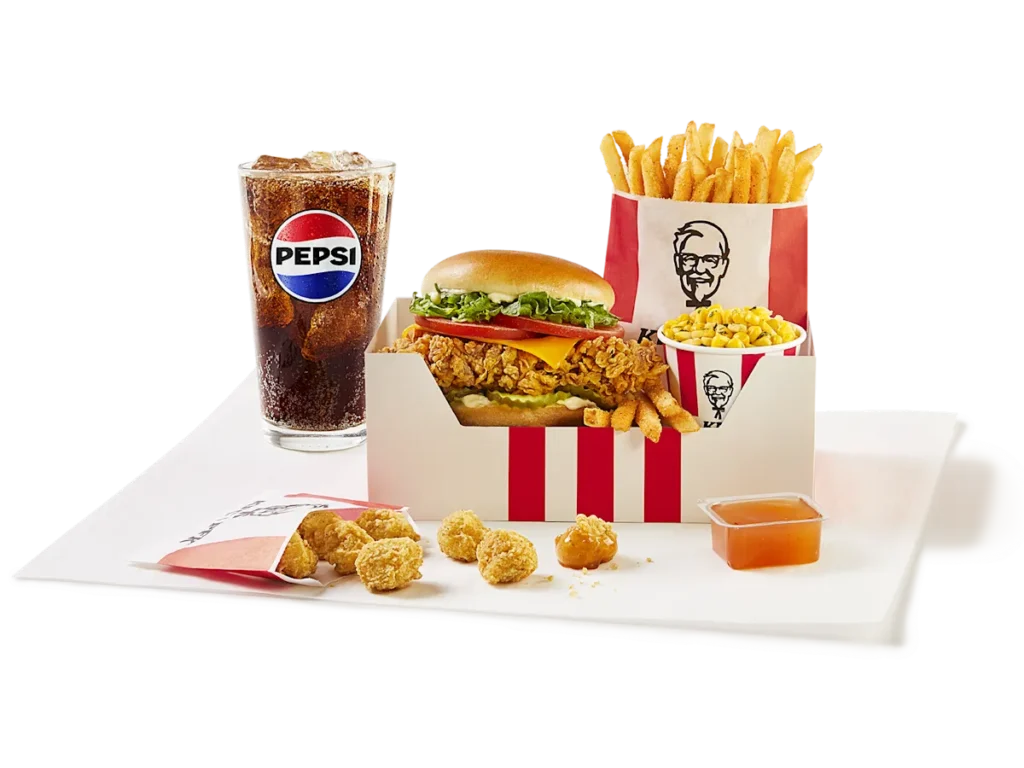 kfc menu item Deluxe Famous Chicken Sandwich Box Meal