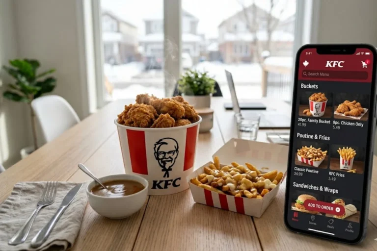 A Blog Image of kfcmenucanada.com shows KFC Canada Ordering Guide - How to Order KFC Canada