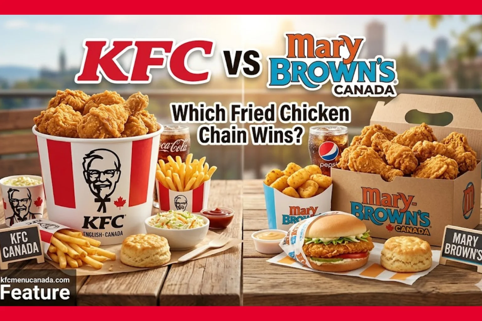 Blog feature image of KFC vs Mary Brown's Canada Which Fried Chicken Chain Wins