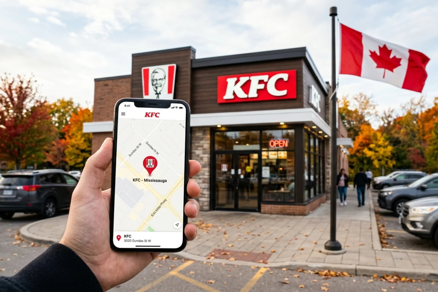Image shows KFC Canada Store Locator Find KFC Near You at kfcmenucanada.com