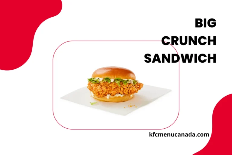 KFC Canada Menu Item Big Crunch Sandwich at kfcmenucanada.com