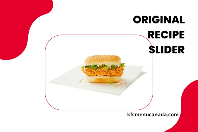 KFC Canada Value Menu Item Original Recipe Slider